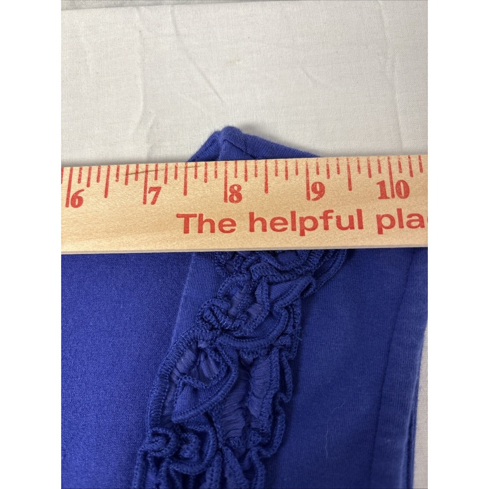 Designers Originals Tank Top Women’s Size Small Blue 3-D Ruffle Front Neckline - Picture 8 of 12